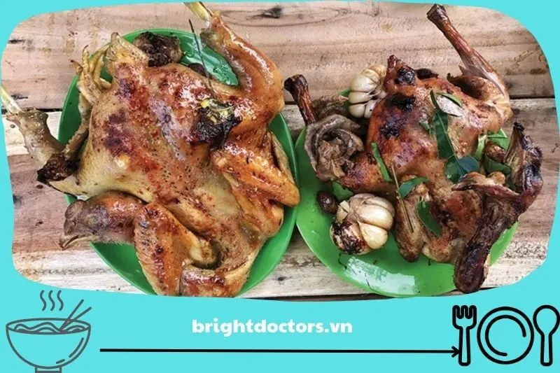 Gà đốt lá chúc Ô Thum